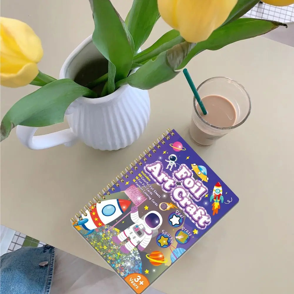 Paper Montessori Drawing Toy Montessori Art Learning Transfer Painting Toys Cartoon Animal Foil Arts DIY Stickers Drawing Book