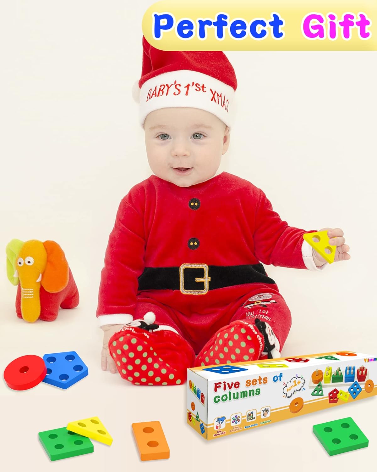 Yetonamr Montessori Toys for 1 2 3 Years Old Boys Girls Birthday Gifts, Wooden Sensory Toys for Ages 2-4 Toddlers Kids Baby, Toddler Stocking Stuffers Learning Toy Activities Puzzles Ages 1-3