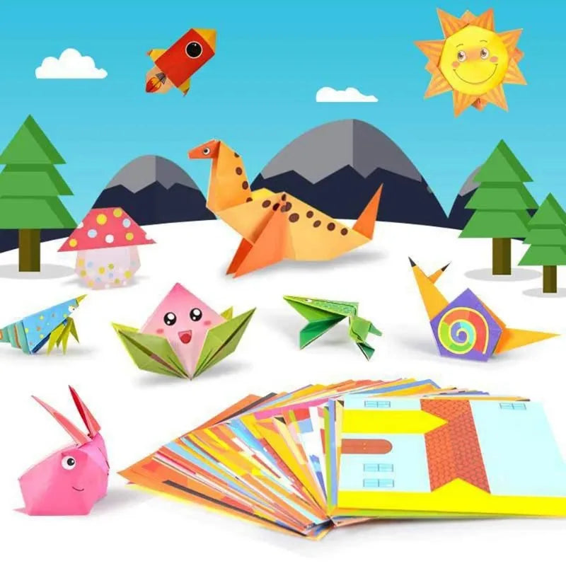 54 Pages 3D Cartoon Animal Montessori Toys Kids DIY Craft Toy Origami Handcraft Paper Art Learning Educational Toys for Children